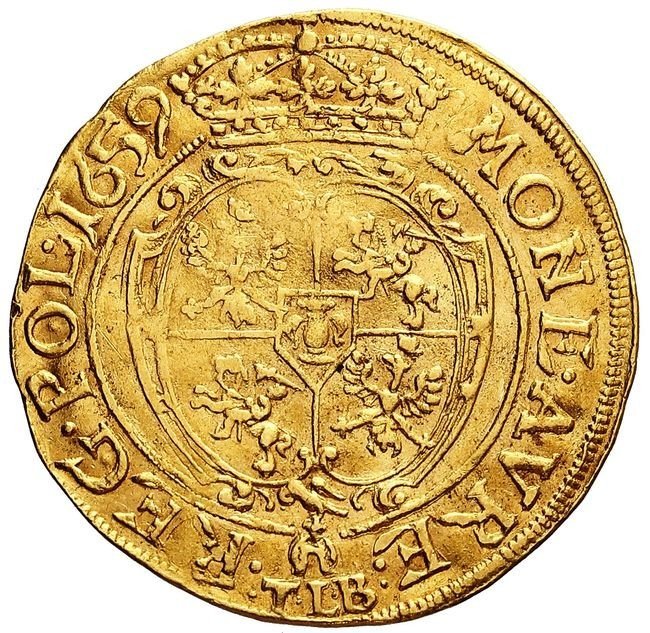 Jan II Kazimierz. Dwudukat koronny 1659 AT, Kraków