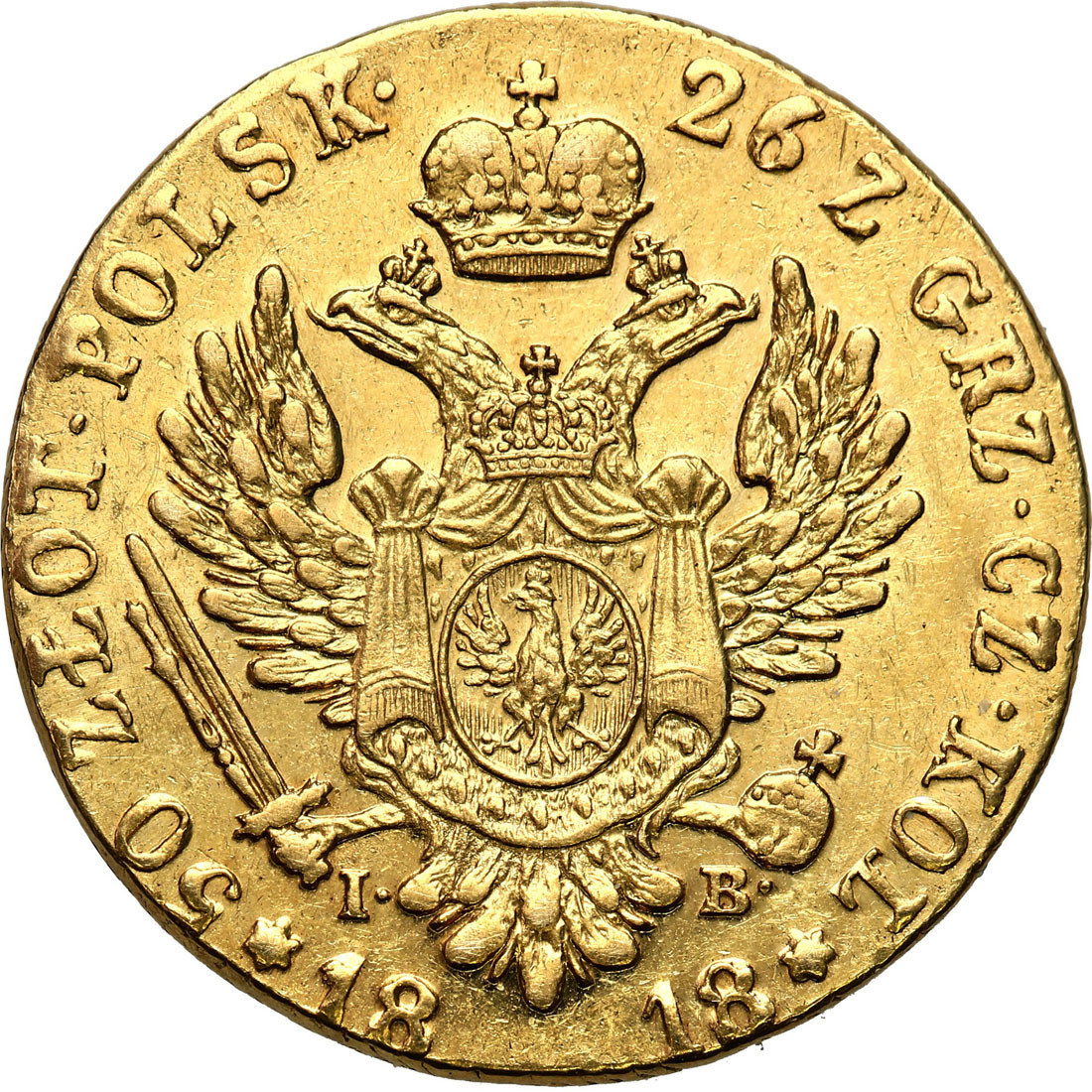 Królestwo Polskie/Rosja. Aleksander I. 50 złotych 1818 IB, Warszawa - RZADKOŚĆ