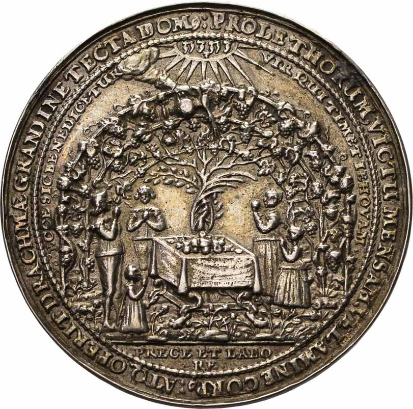 Władysław IV Waza. Medal zaślubinowy, Sebastian Dadler (ok. 1635 rok), Gdańsk