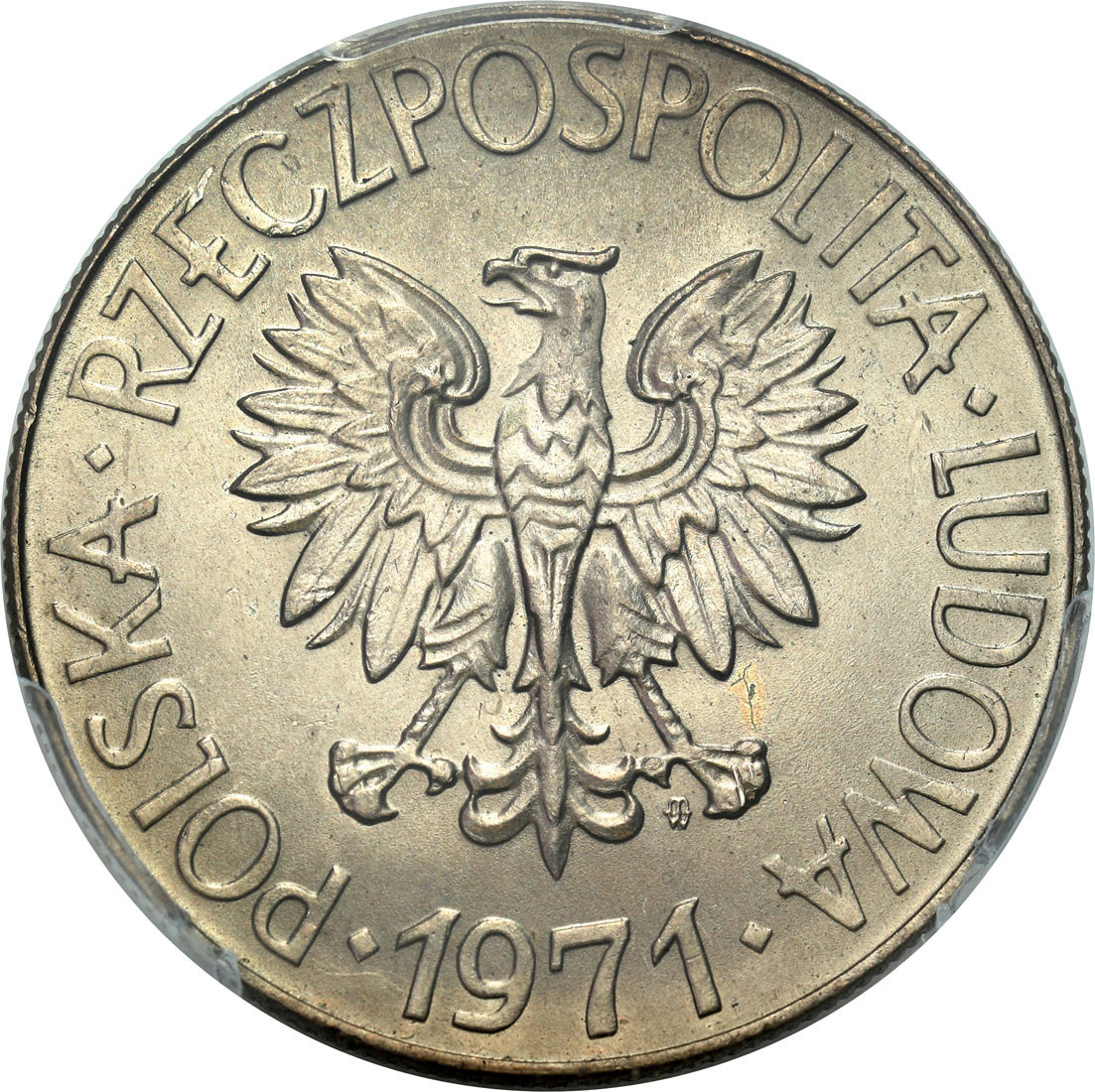 PRL. 10 złotych 1971 Tadeusz Kościuszko PCGS MS67 (MAX) – WYŚMIENITE