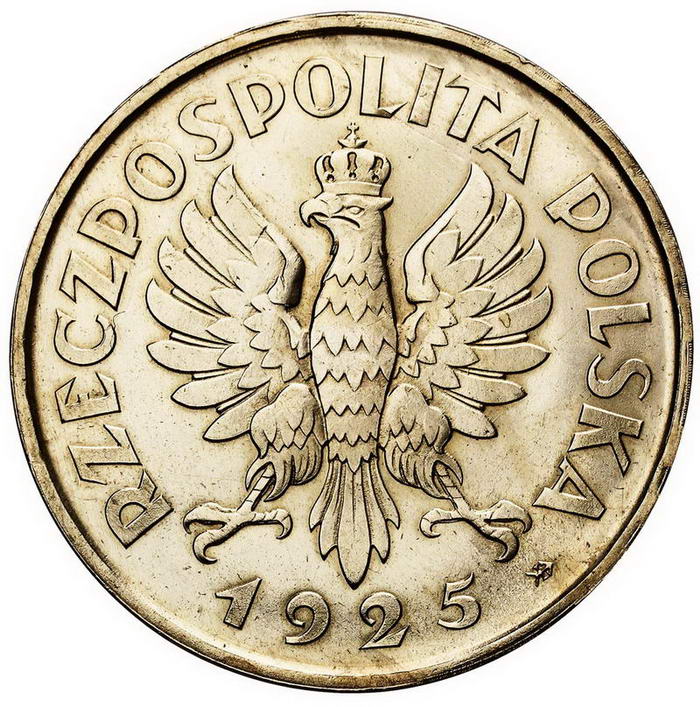 II RP. 5 złotych 1925, Konstytucja 81 perełek, srebro z kolekcji W. Głuchowskiego