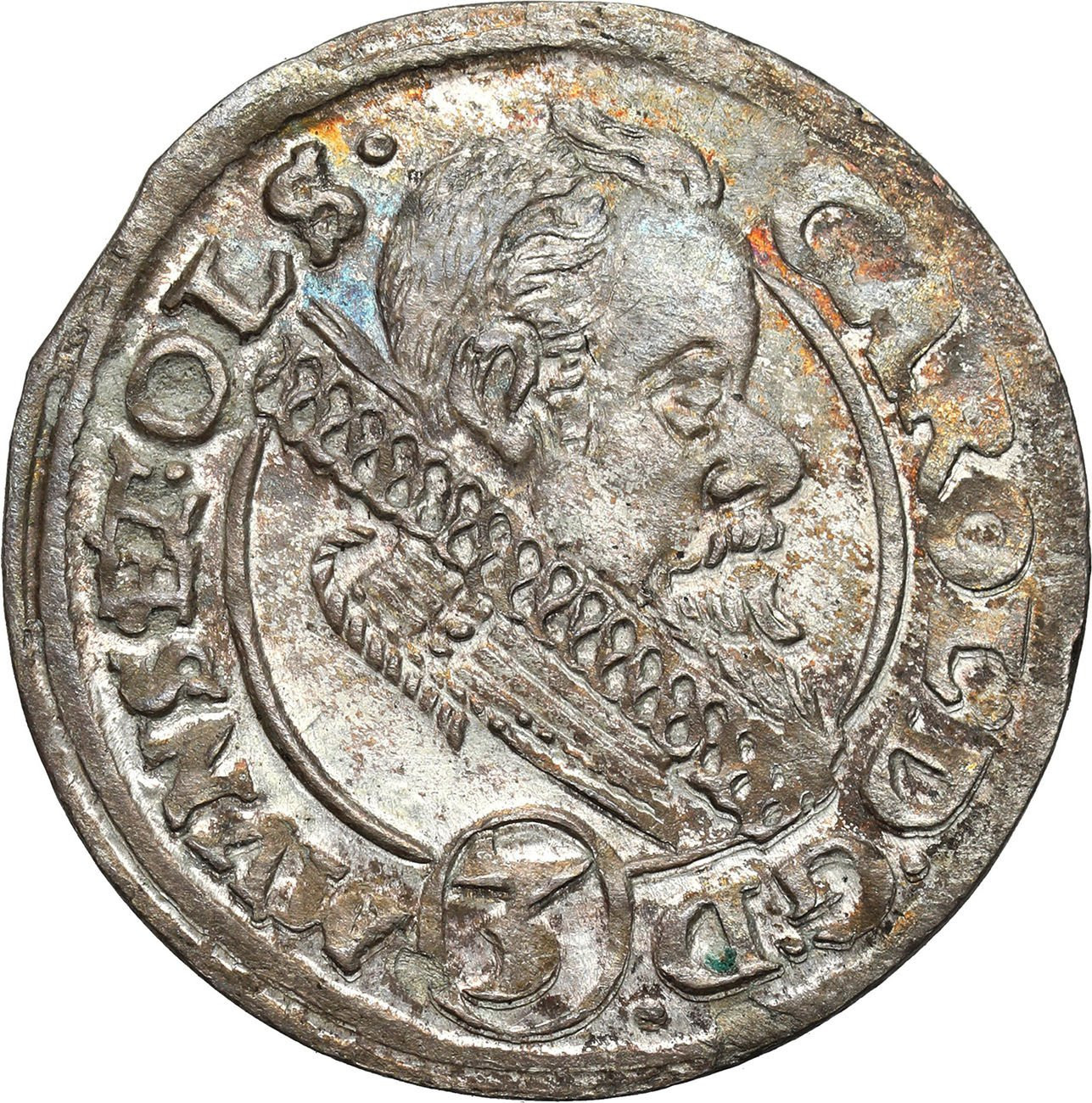 Śląsk, Księstwo Ziębicko-Oleśnickie. Karol II (1548–1617). 3 krajcary 1614, Oleśnica