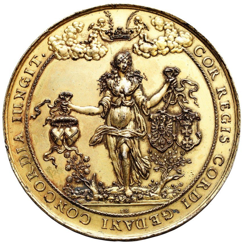 Jan II Kazimierz. Medal 1653, Gdańsk, srebro złocone