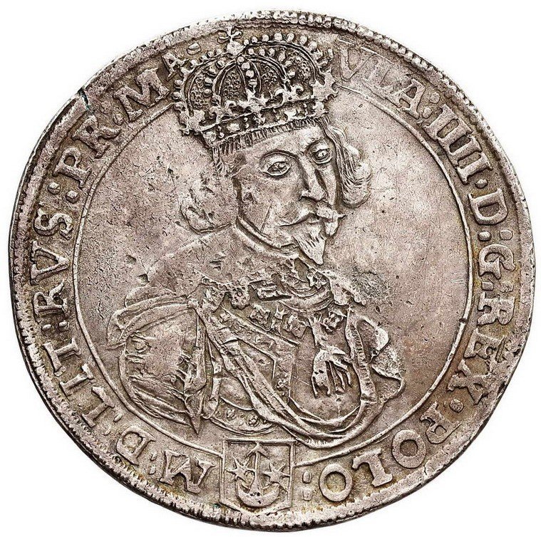 Władysław IV Waza. Talar koronny 1644, Kraków odmiana bez miecza i berła