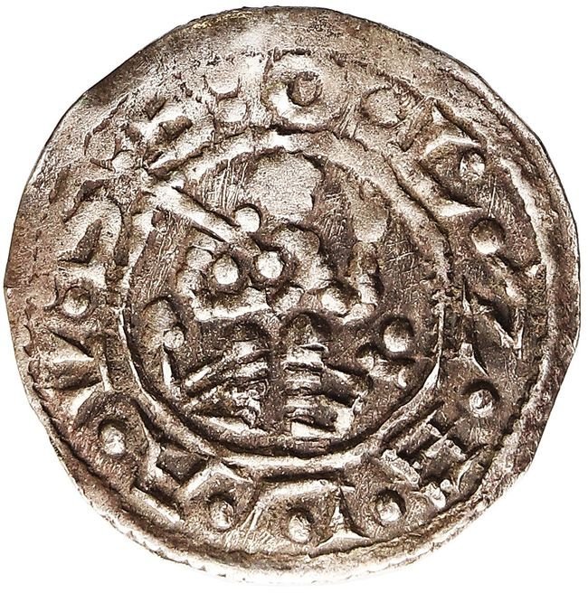 Bolesław III Krzywousty (1102-1138) Denar majestatowy, 1107-1113, mennica Kraków