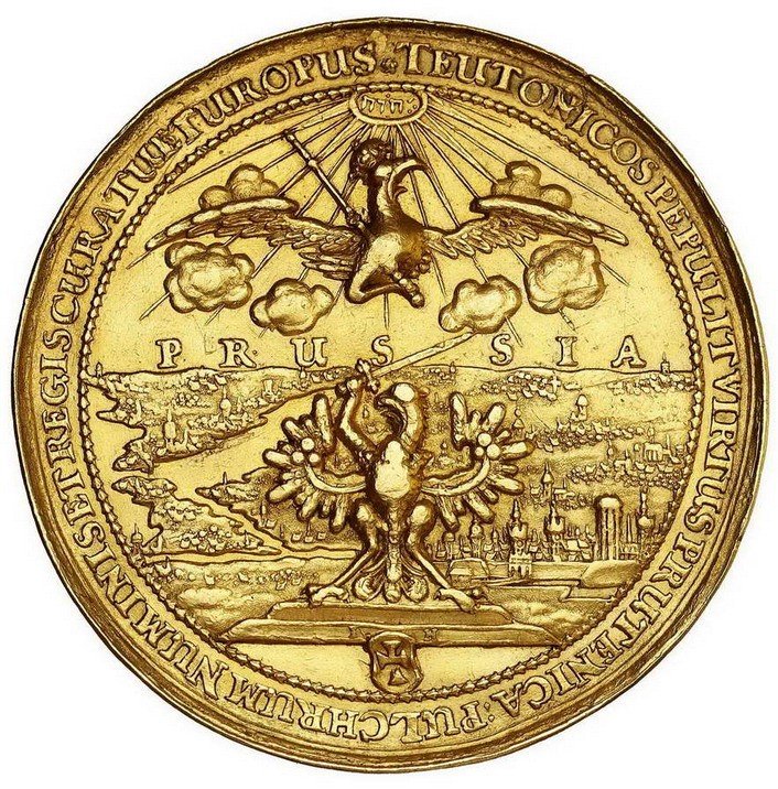Jan II Kazimierz. 15 dukatów 1654, medal na 200 lat uwolnienia Gdańska