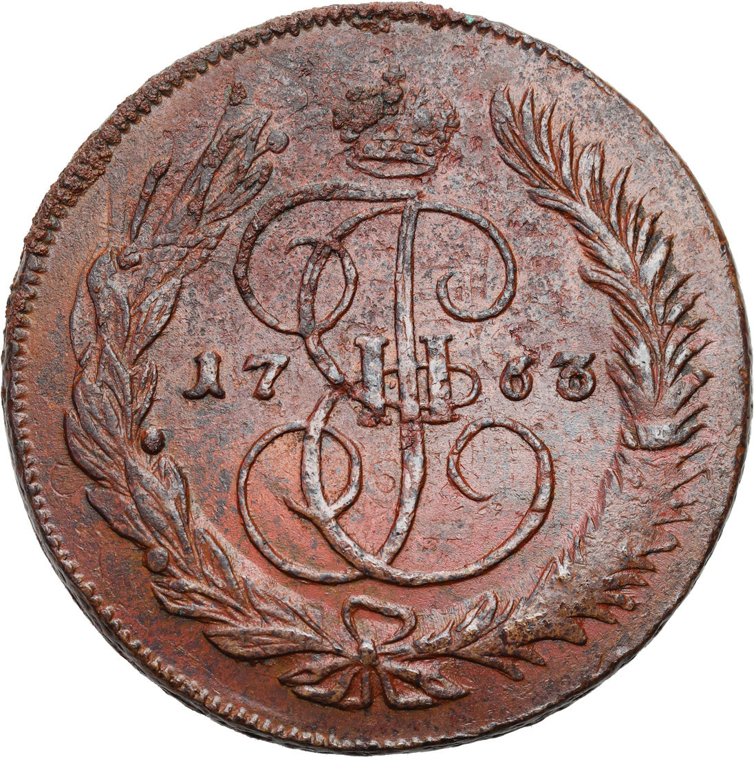 Rosja, Katarzyna II. 5 kopiejek 1766 MM