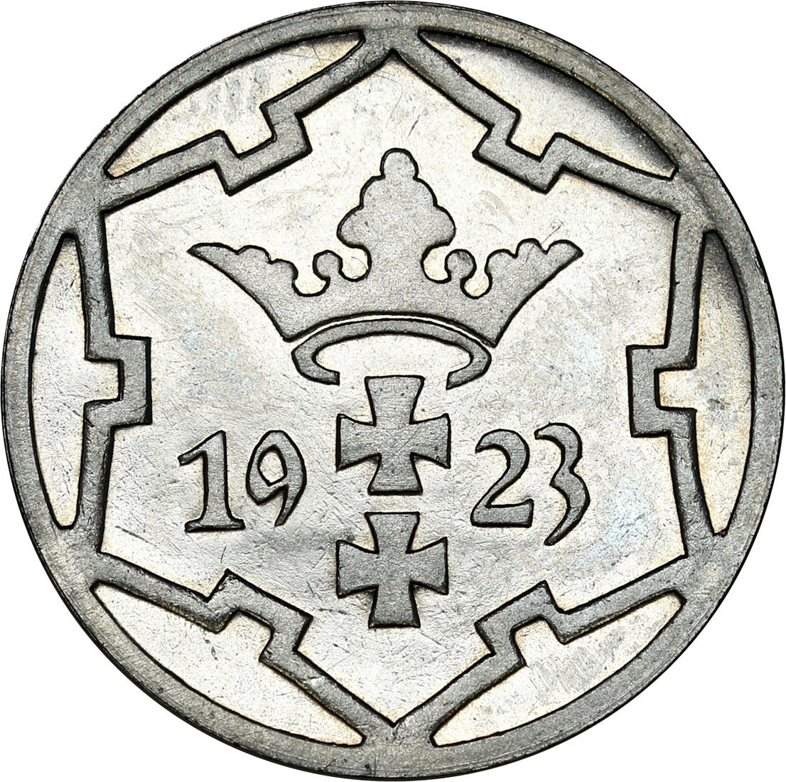 Wolne Miasto Gdańsk/Danzig. 5 fenigów 1923 - STEMPEL LUSTRZANY