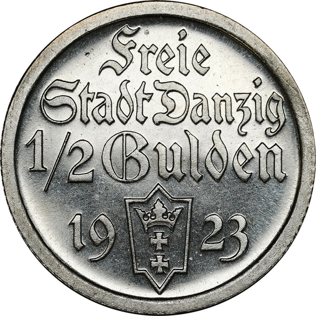 Wolne Miasto Gdańsk/Danzig. 1/2 Guldena 1923 - STEMPEL LUSTRZANY