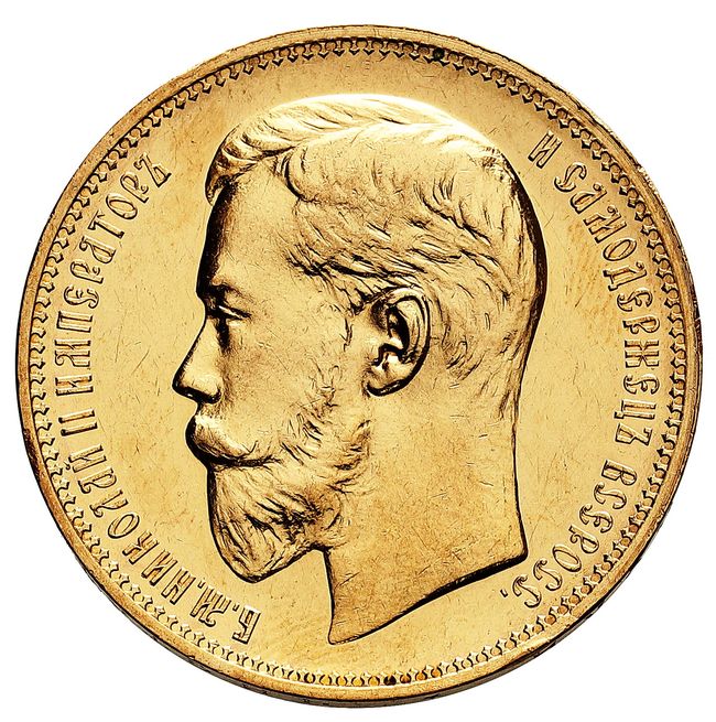  Rosja. Car Mikołaj II, 37,5 Rubla – 100 franków 1902, Petersburg