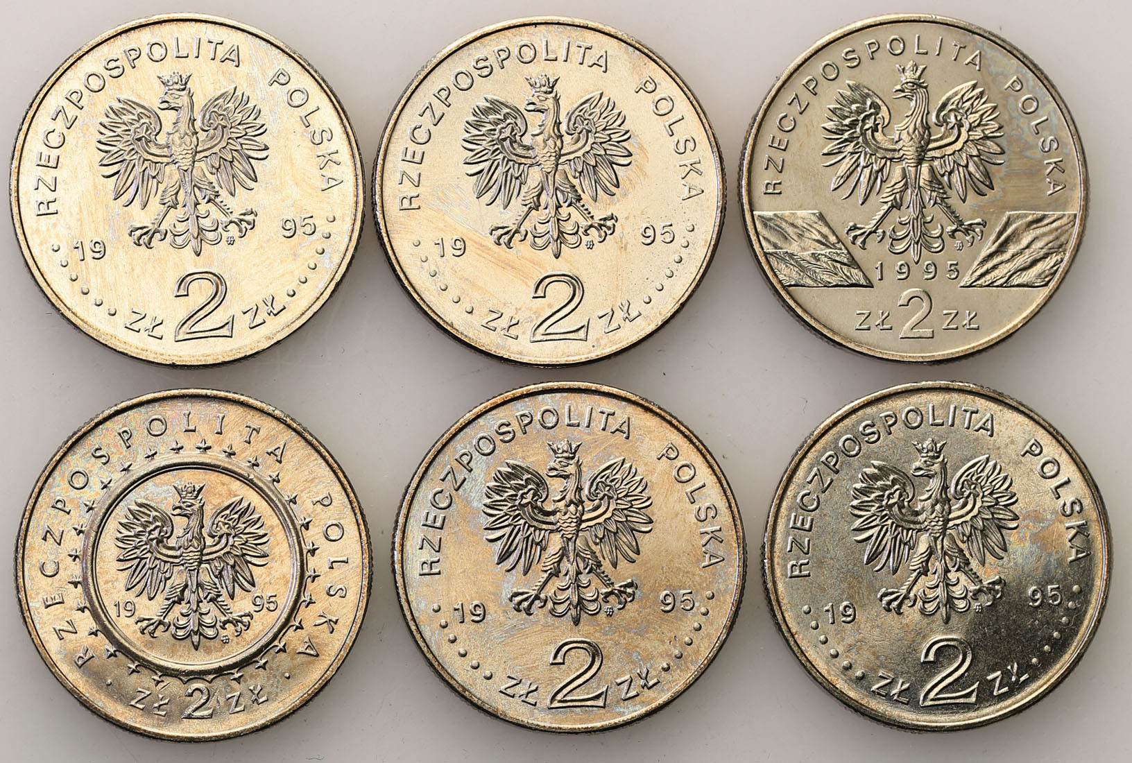 Zestaw 2 złote GN 1995-1996 Katyń, Bitwa Warszawska, Ateny, Sum, Igrzyska