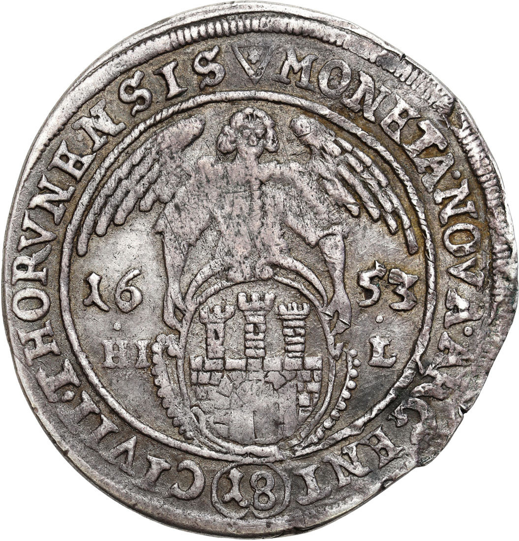 Jan II Kazimierz. Ort (18 groszy) 1653, Toruń - RZADSZY ROCZNIK