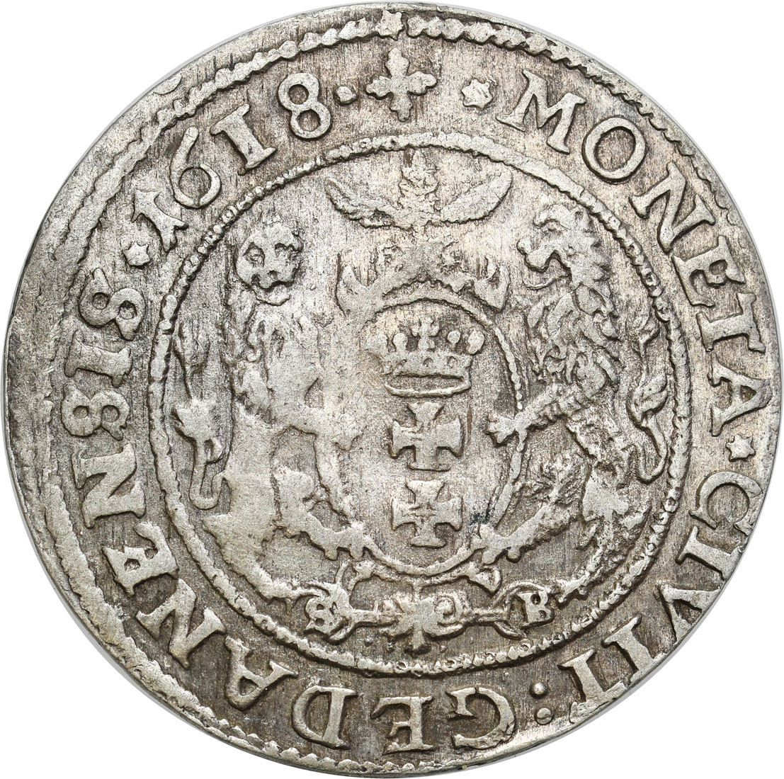 Zygmunt III Waza. Ort (18 groszy) 1618, Gdańsk