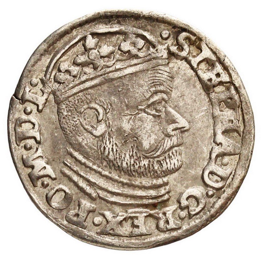 Stefan Batory. Trojak 1586, Olkusz, UNIKAT, bez inicjałów Podskarbiego ID (Jana Dulskiego)