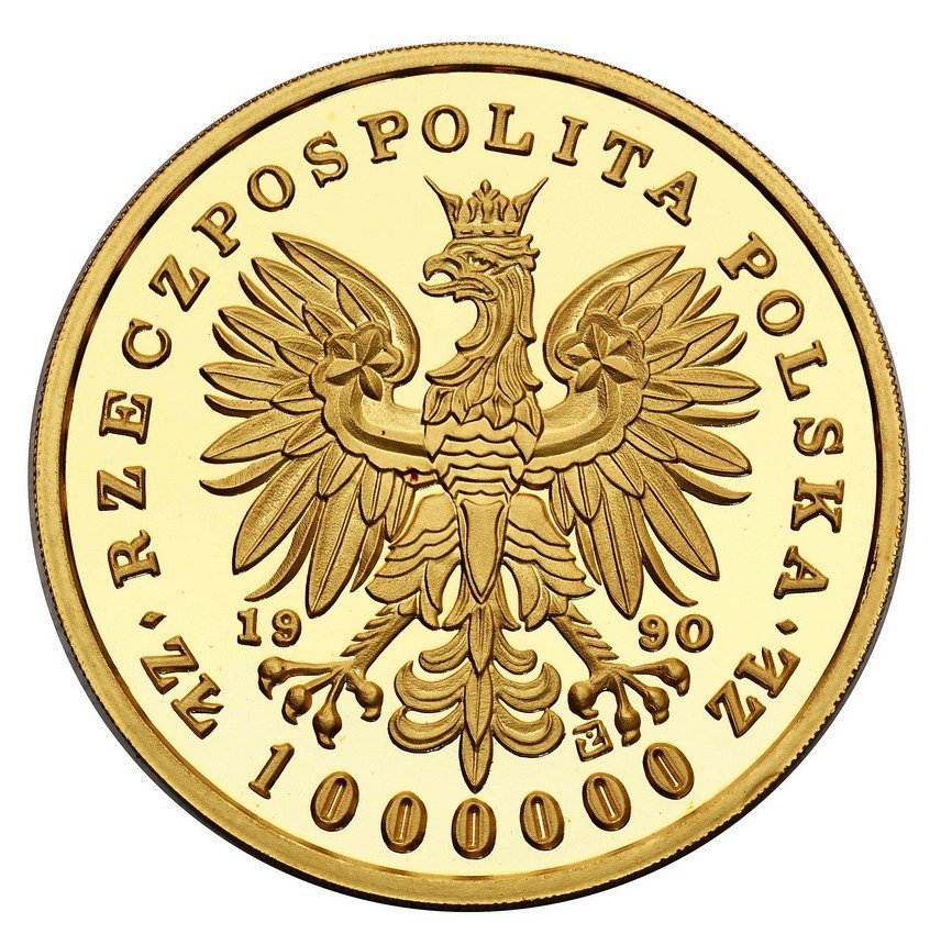 III RP 1 000 000 złotych 1990 Marszałek Piłsudski – 12 uncji Au