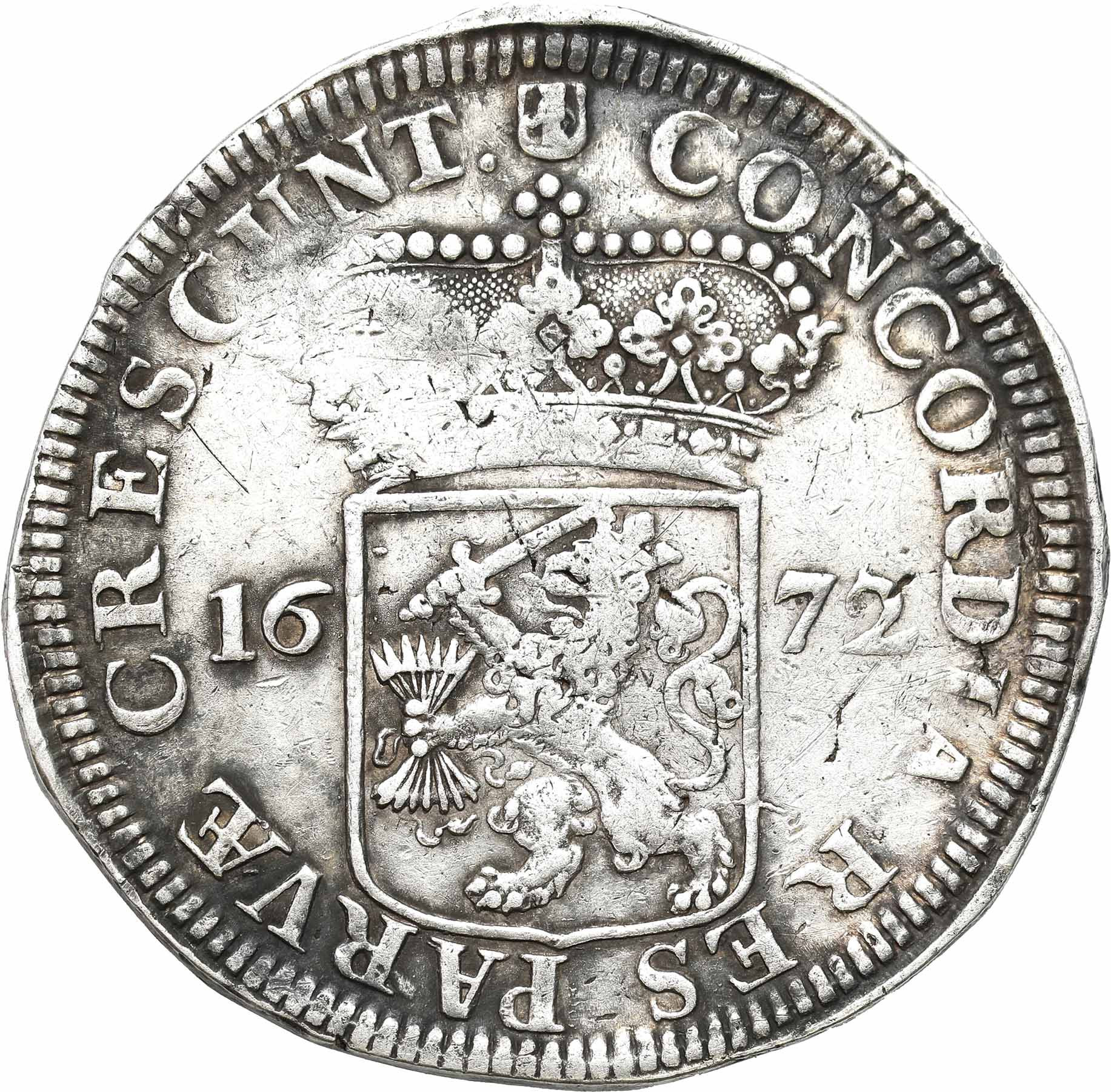 Niderlandy, Holland. Talar (silverdukat) 1672 - przebitka
