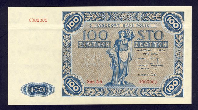 Banknot. Polska. 100 złotych 01.07.1948
