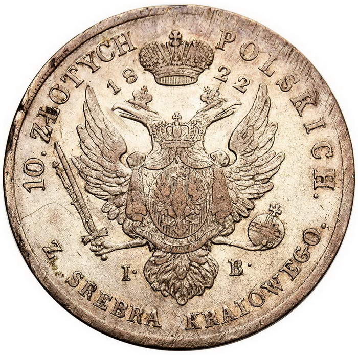 Królestwo Polskie. Aleksander I. 10 złotych 1822, Warszawa