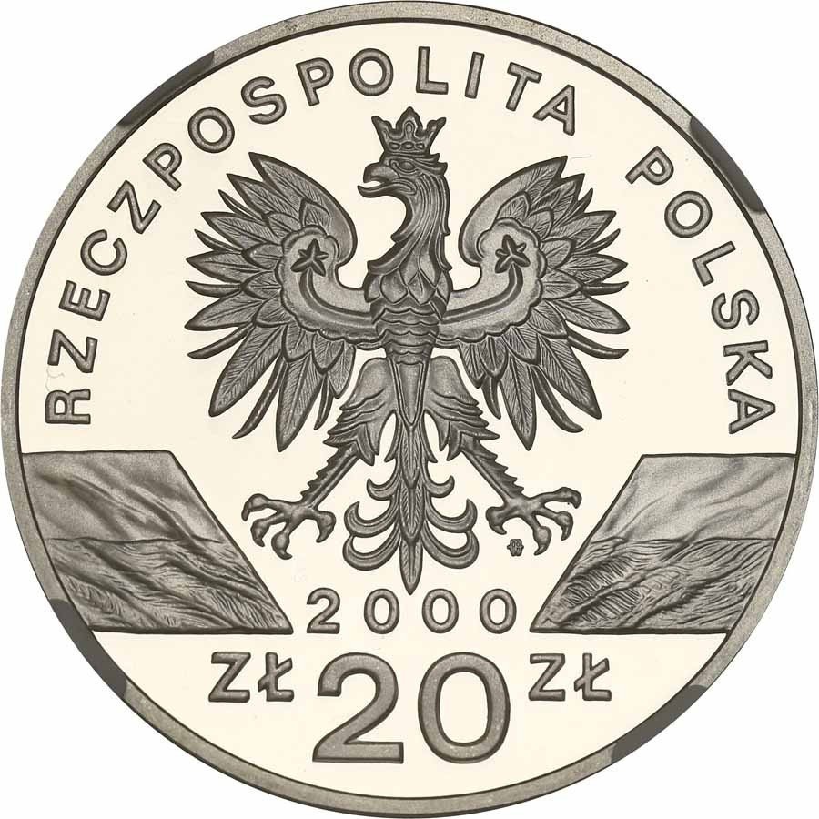 III RP. 20 złotych 2000 Dudek NGC PF69 ULTRA CAMEO