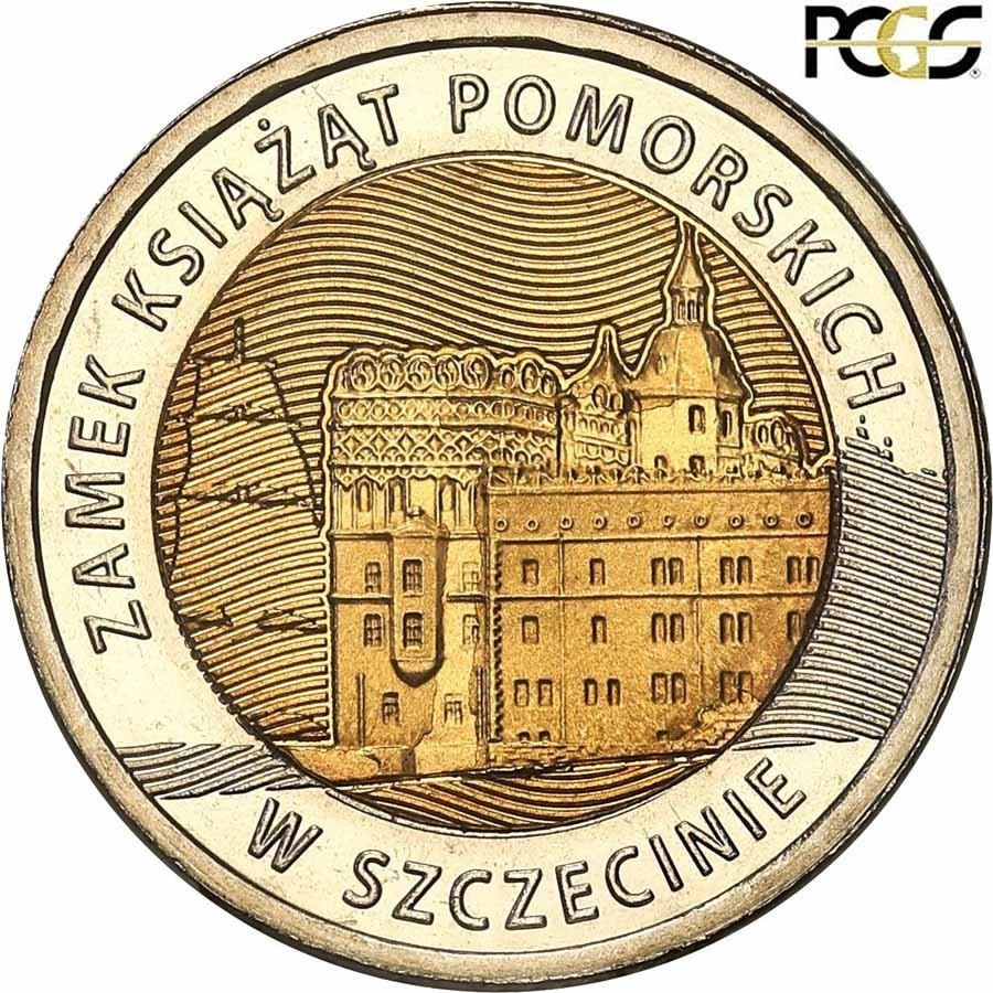 III RP. 5 złotych 2016 Zamek Książąt Pomorskich w Szczecinie PCGS MS68