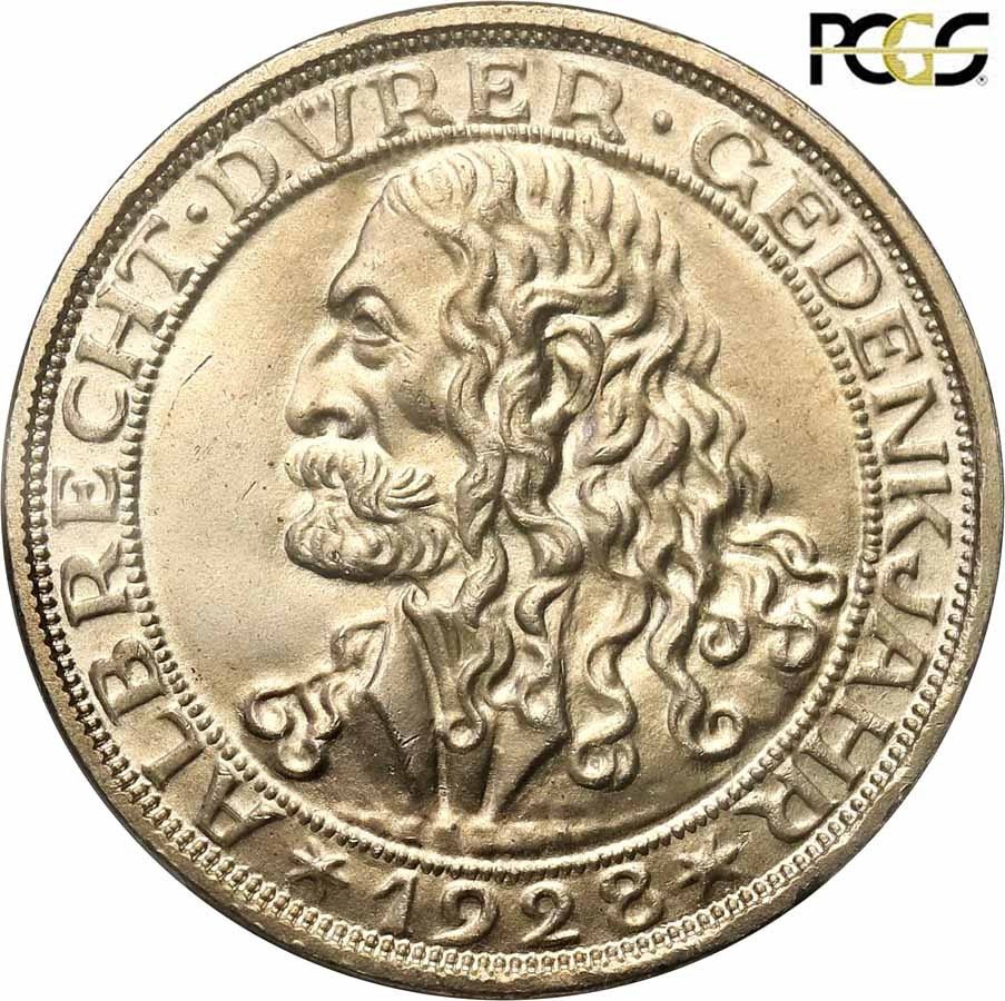 Niemcy, Weimar. 3 Marki 1928 D Dürer PCGS MS65