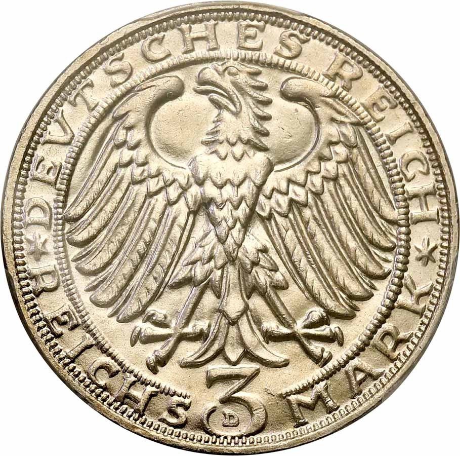 Niemcy, Weimar. 3 Marki 1928 D Dürer PCGS MS65