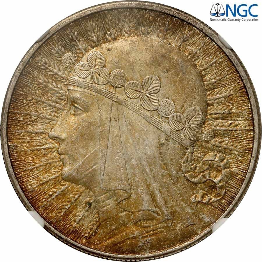 II RP. 10 złotych 1932 bez znaku, Londyn NGC MS63