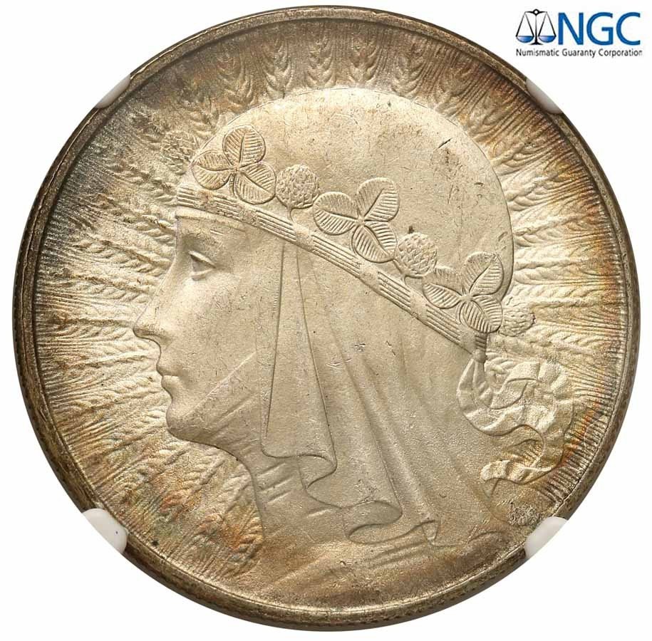 II RP. 10 złotych 1932 ze znakiem NGC MS63+