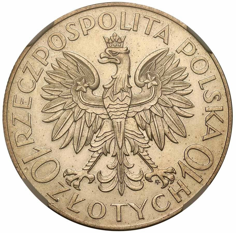 II RP. PRÓBA srebro 10 złotych 1933 Sobieski, stempel lustrzany NGC PF62
