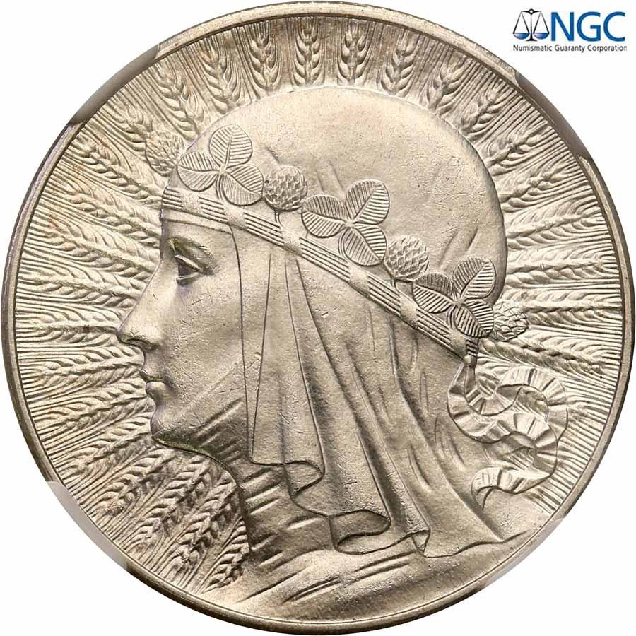 II RP. PRÓBA srebro 5 złotych 1932 głowa kobiety, bez znaku, NGC PF65 stempel LUSTRZANY, ex. H. Karolkiewicz collection (MAX)