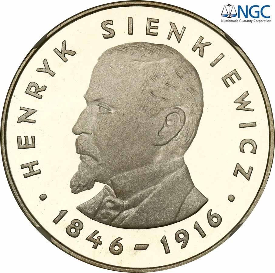 PRL. 100 złotych 1977 Henryk Sienkiewicz NGC PF69 ULTRA CAMEO (MAX)