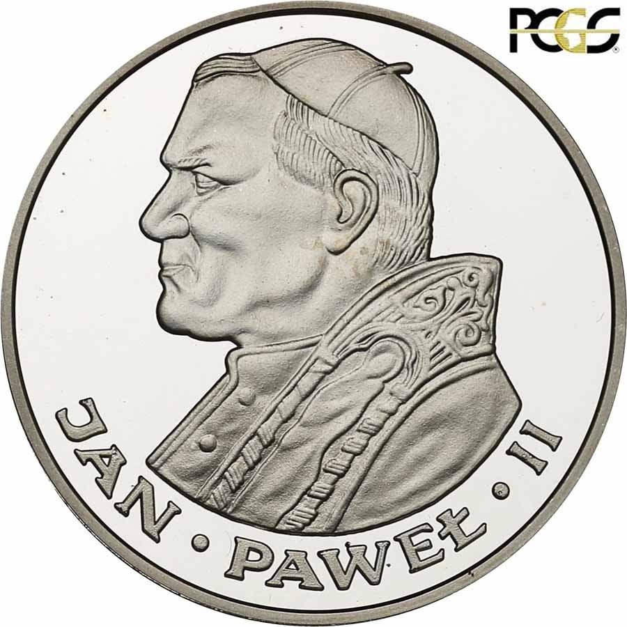 PRL. 100 złotych 1986 Papież Jan Paweł II stempel lustrzany PCGS PR69 DCAM (MAX)