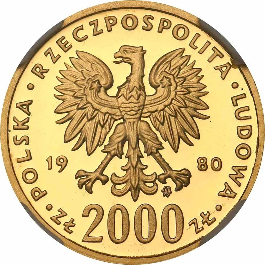 PRL. PRÓBA złoto 2.000 złotych 1980 Lake Placid NGC PF69 ULTRA CAMEO (MAX)