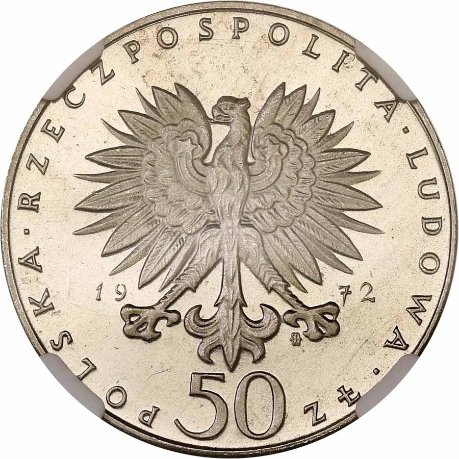 PRL. PRÓBA nikiel 50 złotych 1972 Fryderyk Chopin NGC MS67 (MAX)