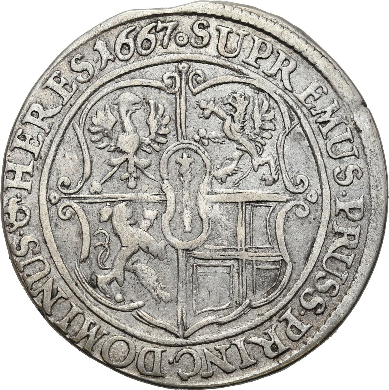Niemcy, Brandenburgia-Prusy. Fryderyk Wilhelm (1640-1688). Ort 1667, Królewiec