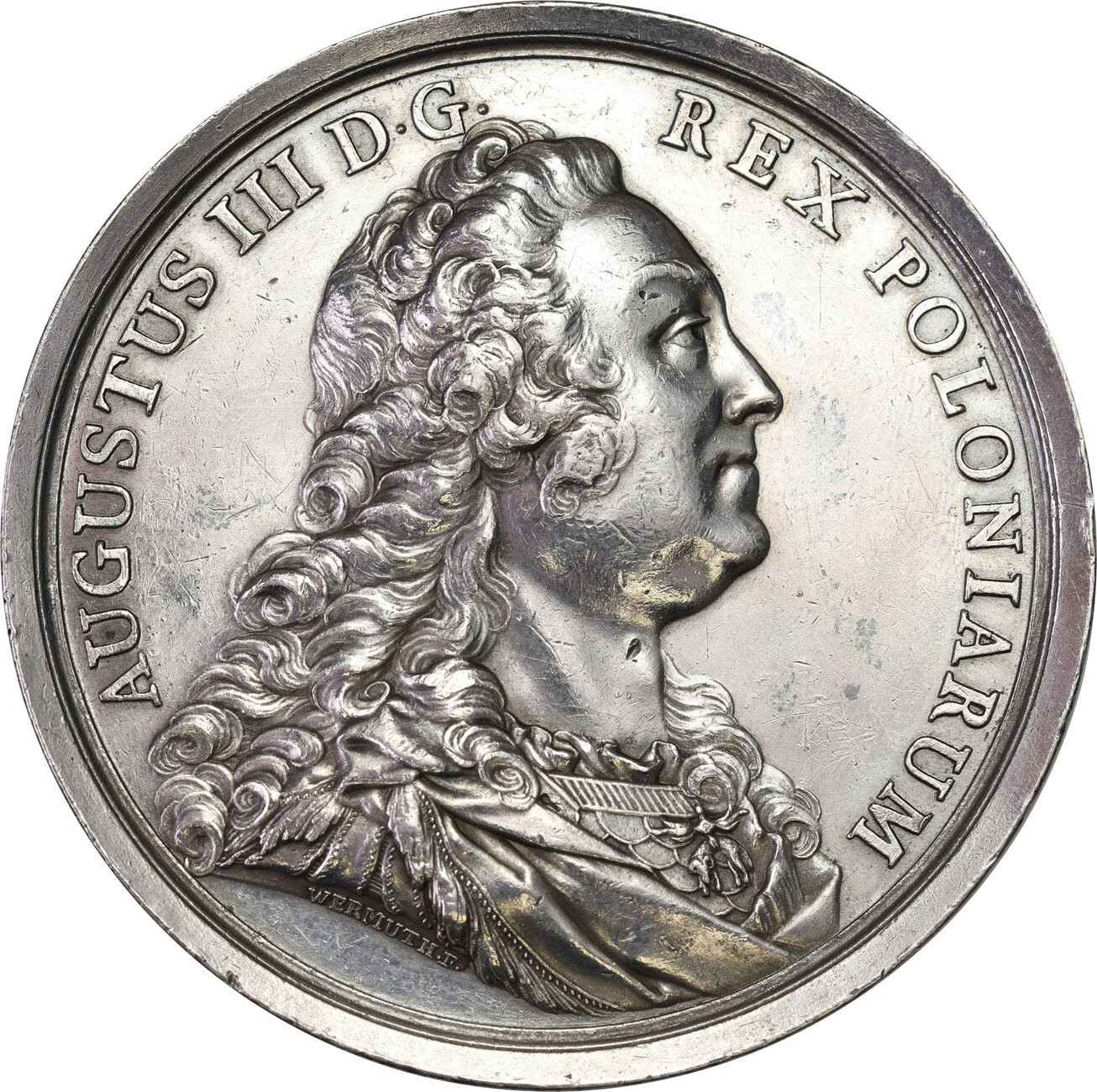 August III Sas. Medal nagrodowy Orła Białego 1753, Christian Zygmunt Wermuth, srebro