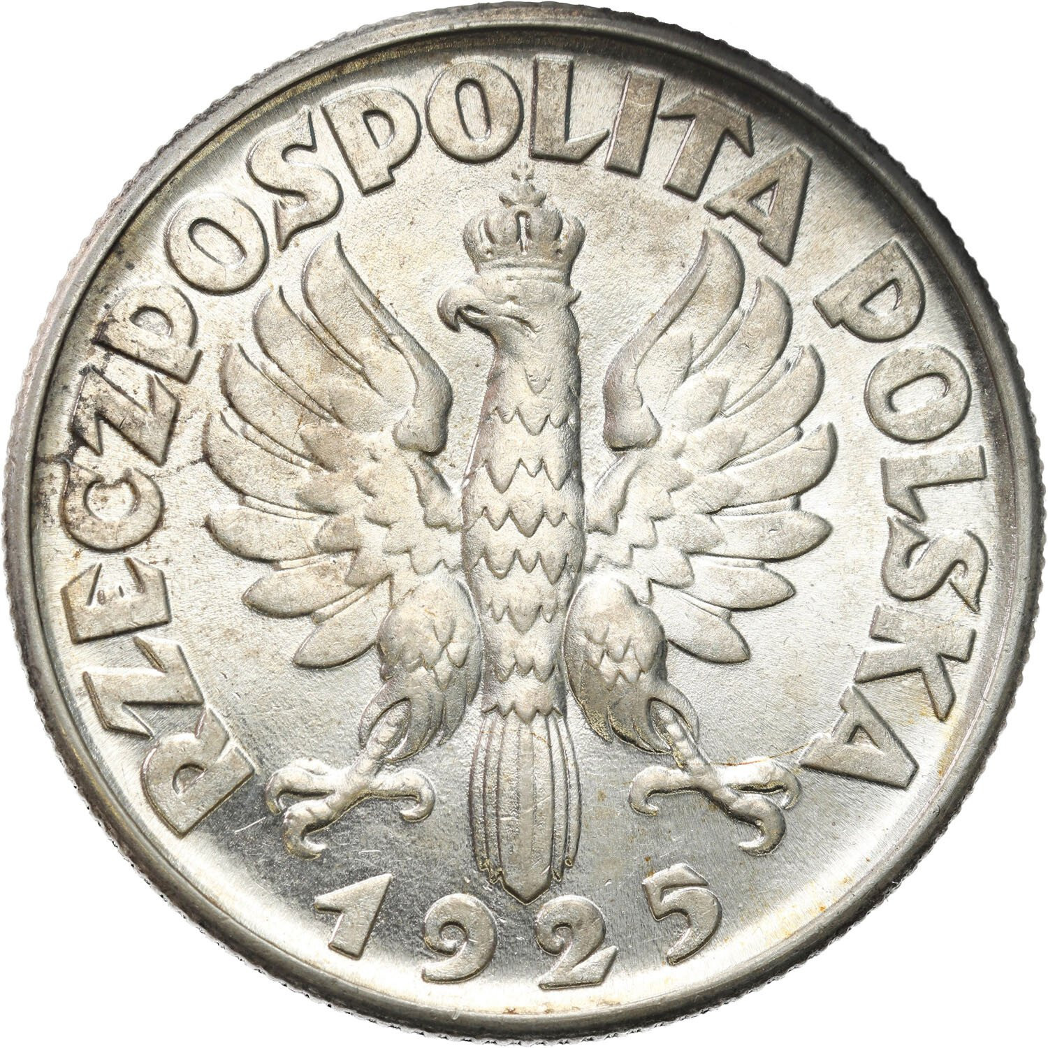 II RP. 2 złote 1925 bez kropki po dacie, Filadelfia - RZADSZE i PIĘKNE