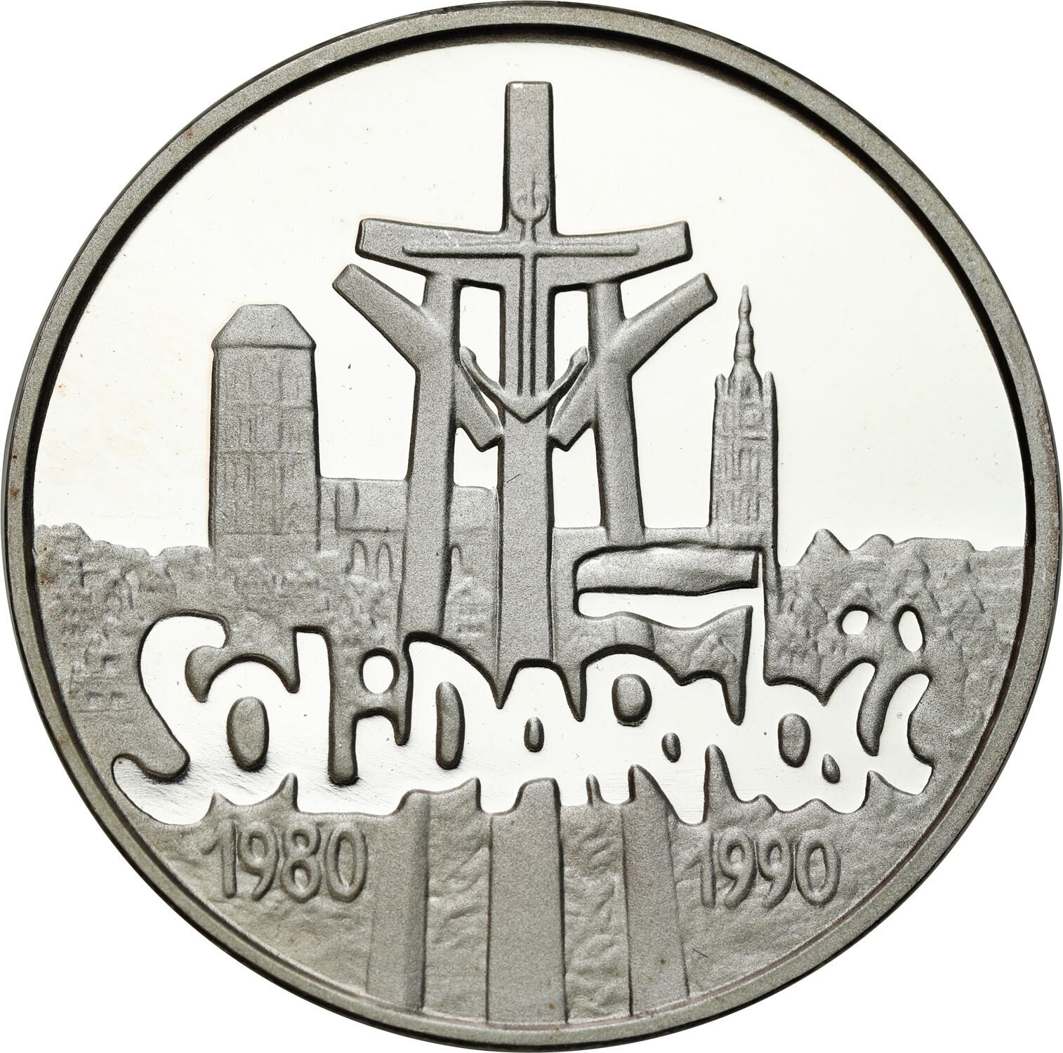 III RP. 100.000 złotych 1990 Solidarność gruba 32 mm – RZADKA