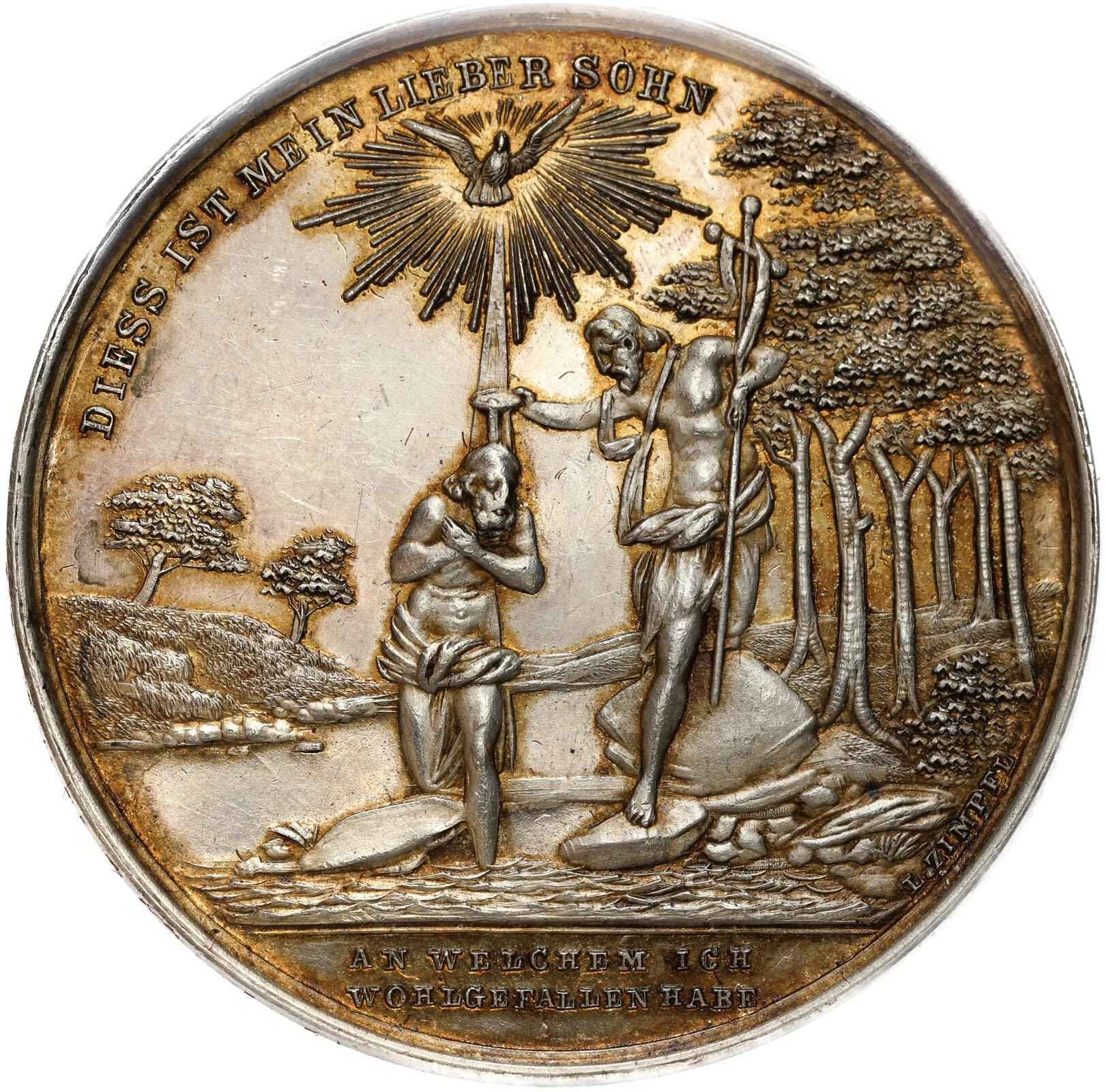 Austria. Medal chrzcielny, XIX wiek, srebro