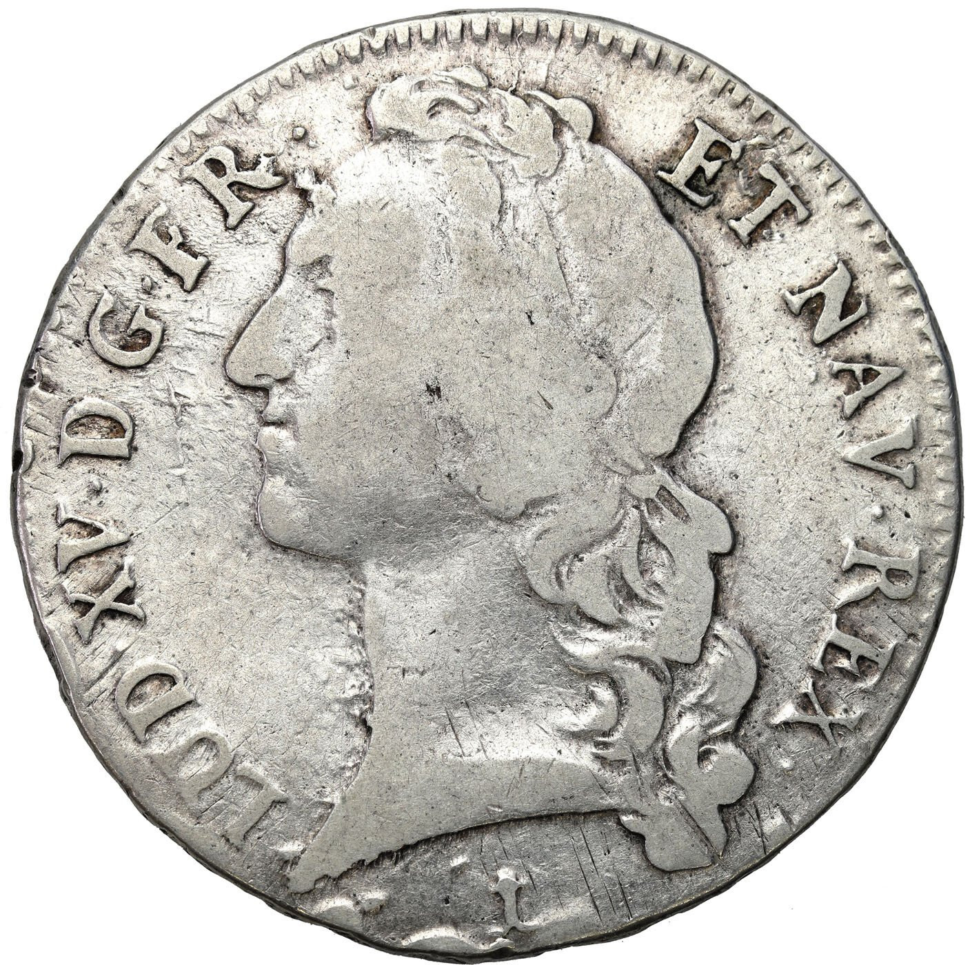 Francja. Ludwik XV Ukochany (1715–1774). Écu au bandeau, 1748 N, Montpellier