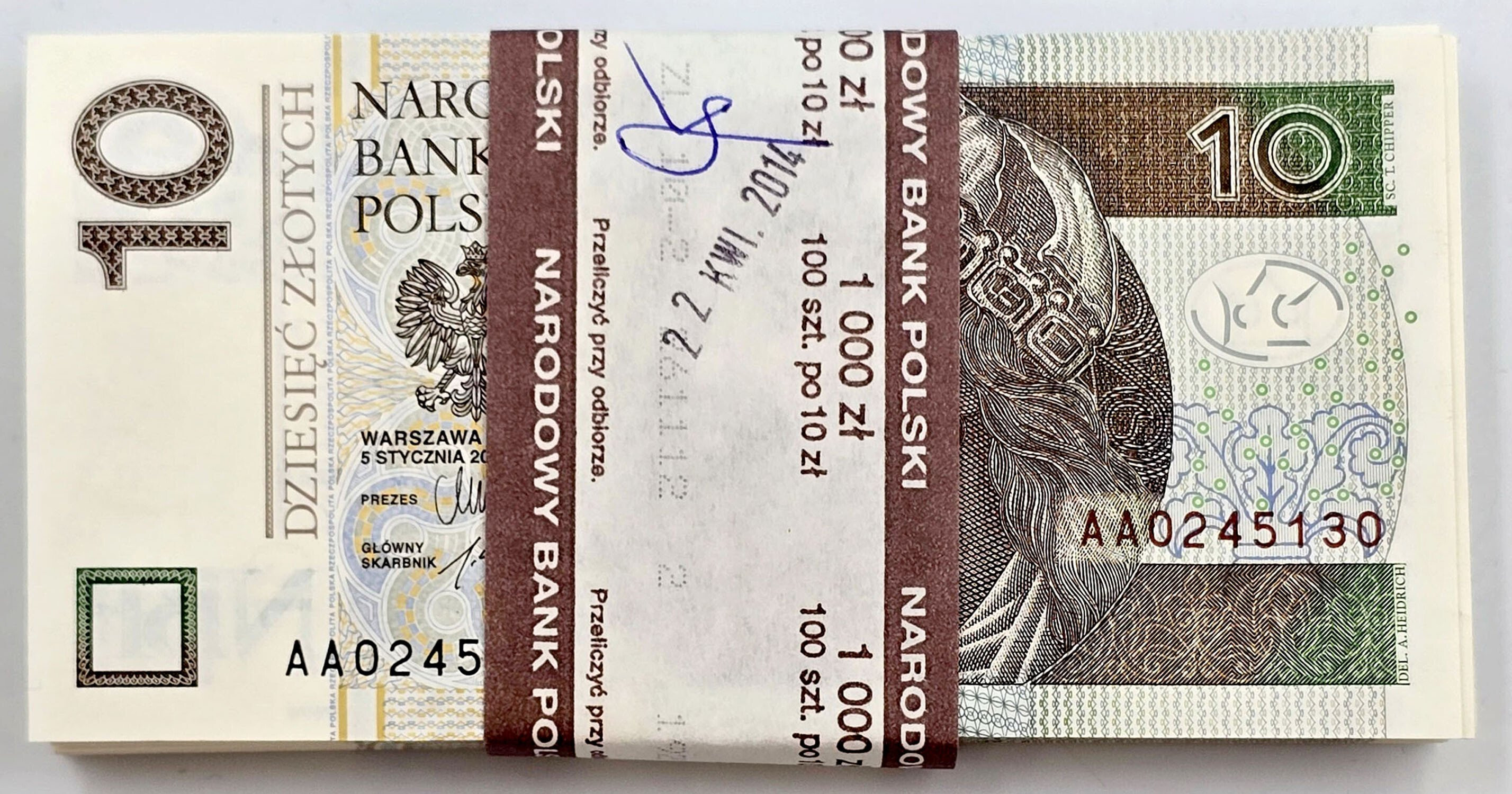 Paczka bankowa 10 złotych 2012 seria AA
