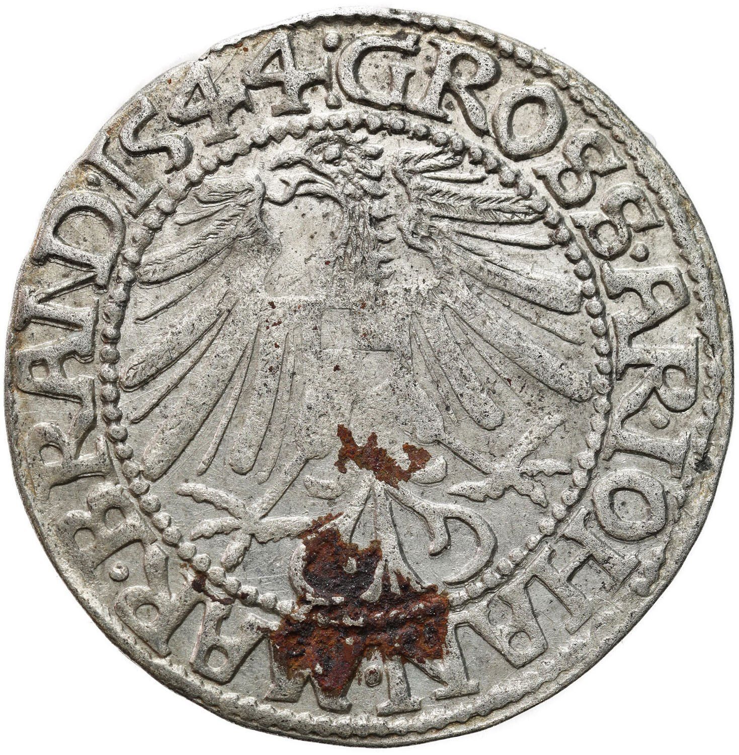 Śląsk, Księstwo Krośnieńskie. Jan Kostrzyński (1535–1571). Grosz 1544, Krosno