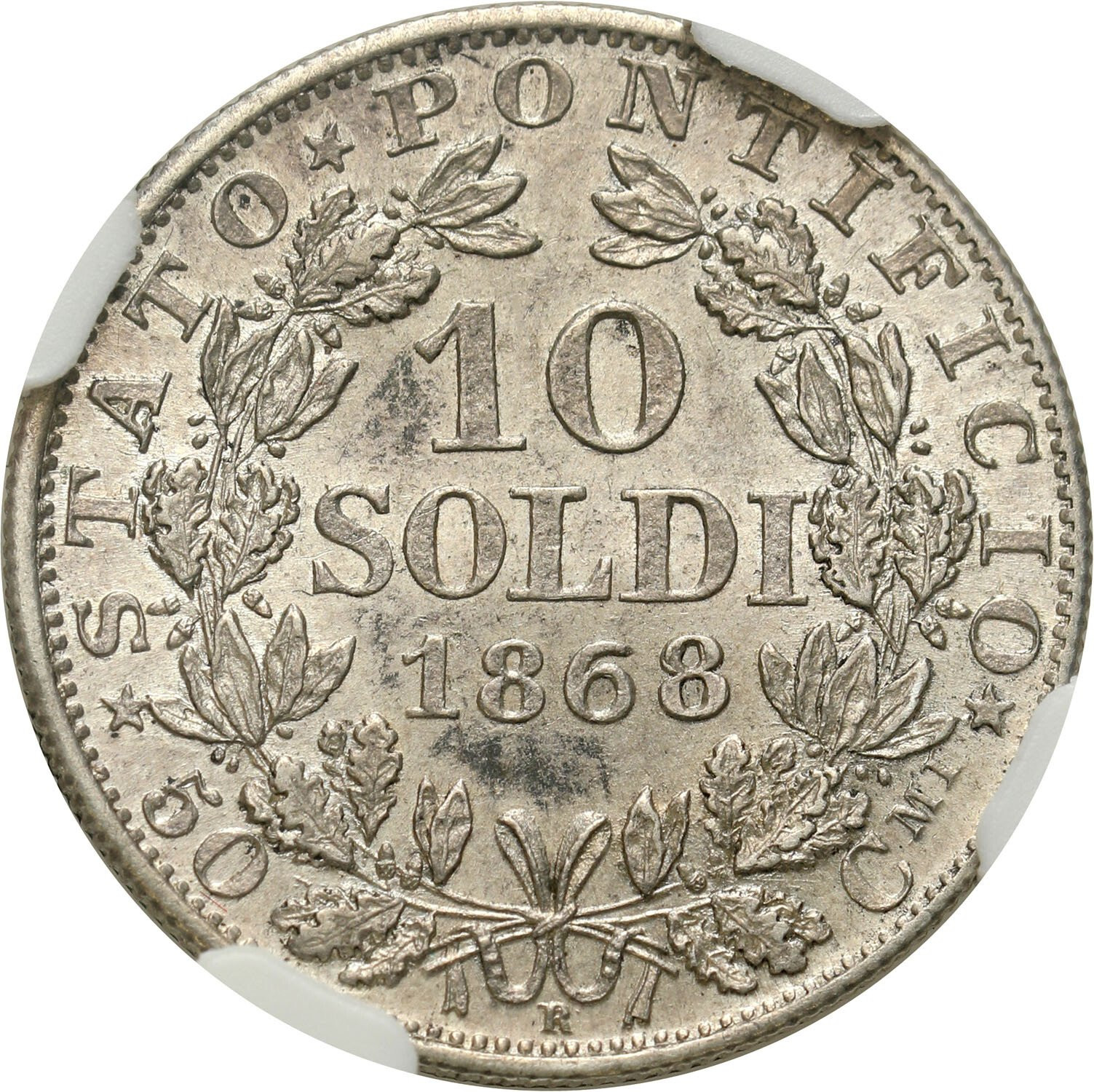 Włochy, Watykan. Pio IX (1846-1870). 10 soldi 1868, Rzym, CCG MS62