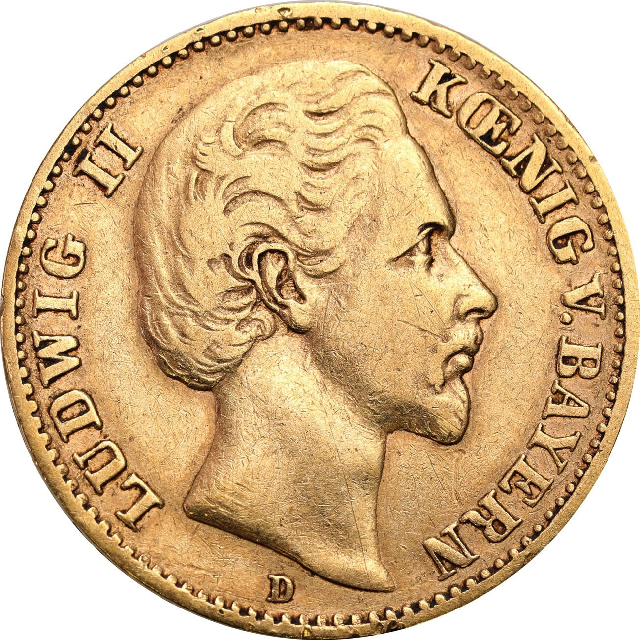 Niemcy, Bawaria. Ludwik II (1864–1886). 10 marek 1873 D, Monachium