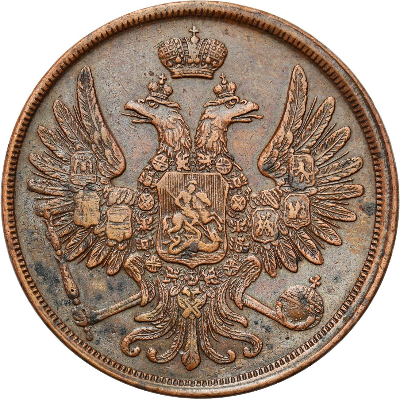 Polska XIX w./Rosja. Aleksander II. 2 kopiejki 1856 BM, Warszawa - ŁADNE