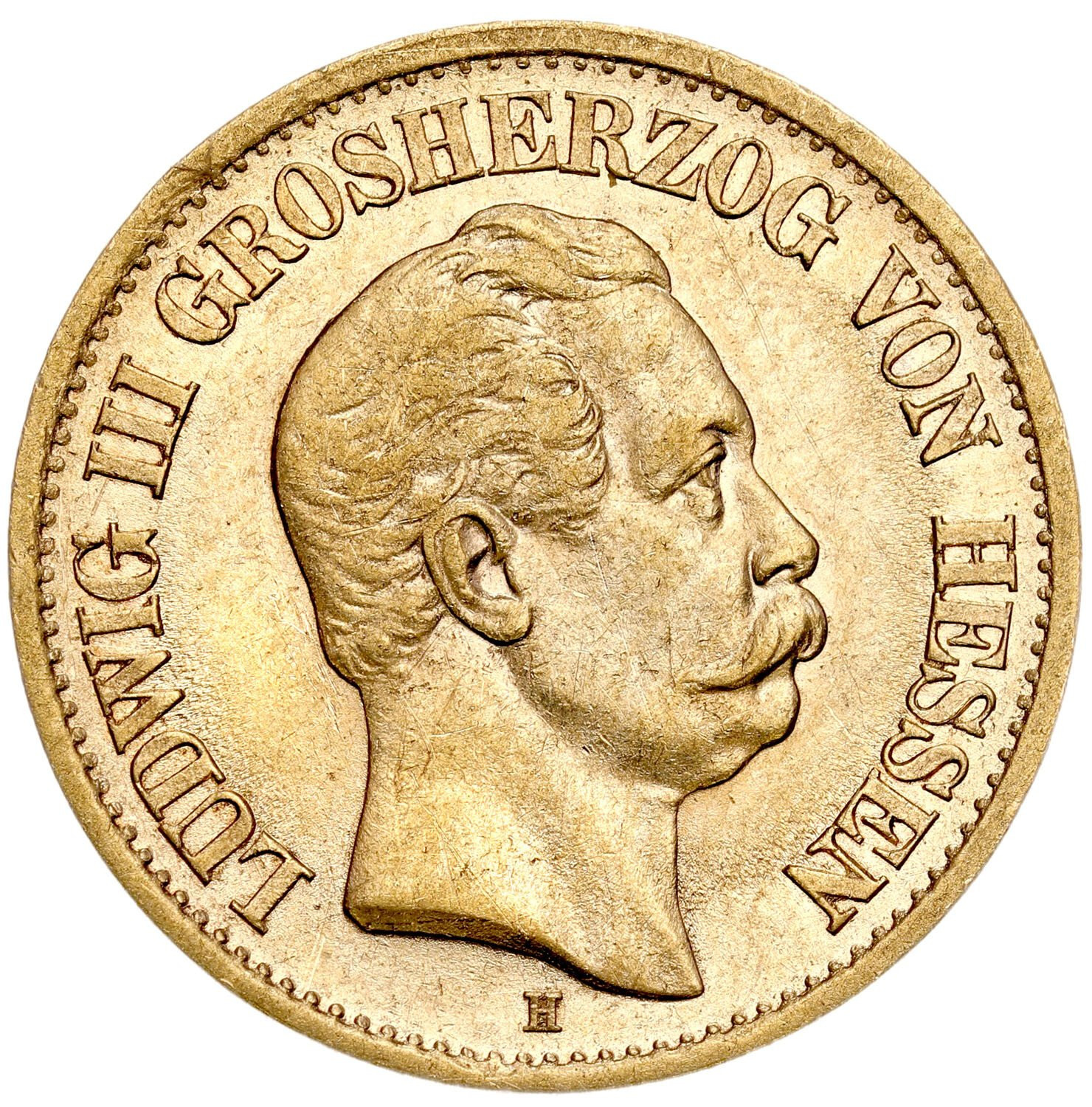 Niemcy, Hesja - Darmstadt. Ludwik III (1848–1877). 10 marek 1876 H, Darmstadt