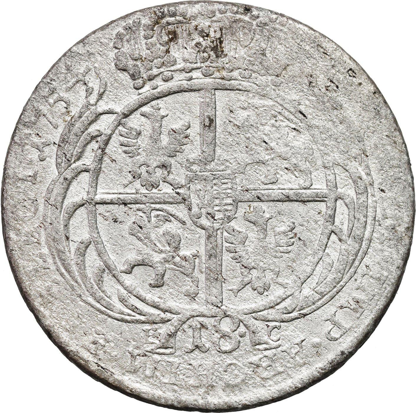 August III Sas. Ort (18 groszy) 1754 EC, Lipsk