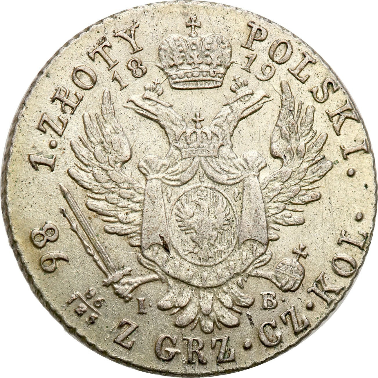 Królestwo Polskie/Rosja. Aleksander I. 1 złoty 1819 IB, Warszawa