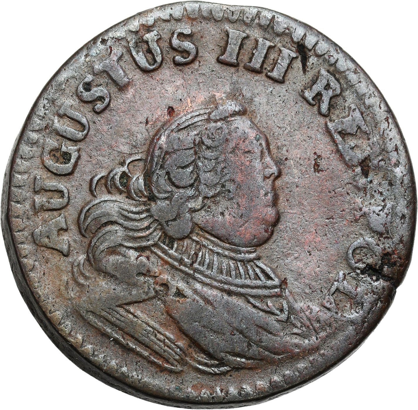 August III Sas. Szeląg 1754 H, Gubin
