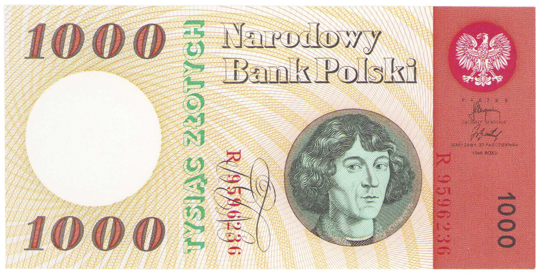 Kopernik 1.000 złotych 1965 seria R - PIĘKNY